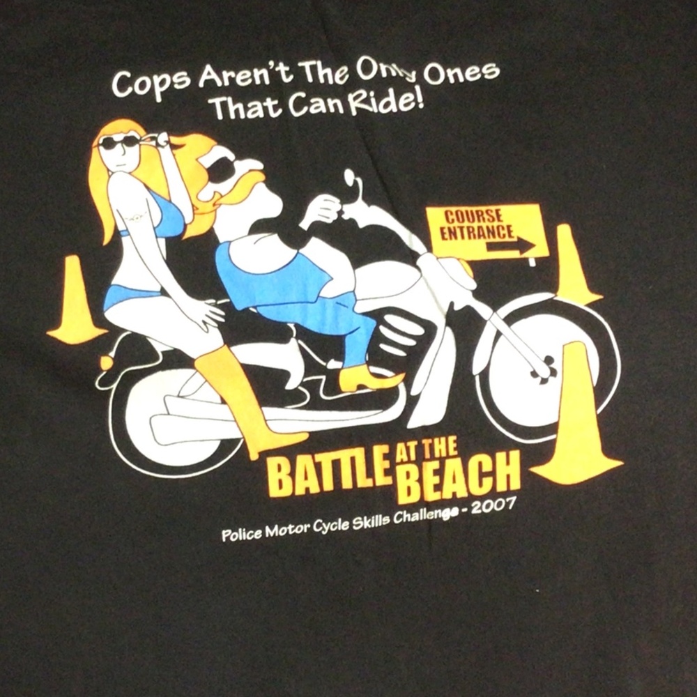 POLICE, biker tshirt